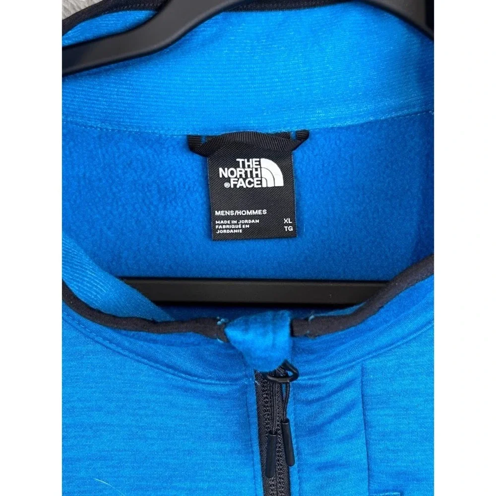 The North Face Men's XL Blue 1/4 Zip Fleece Pullover Jacket w/ Zip Pocket Hiking